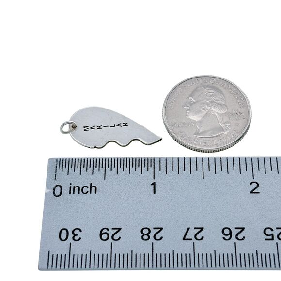 Vintage Sterling Silver 925 Half Heart "Makilan" Pendant - Picture 3 of 4